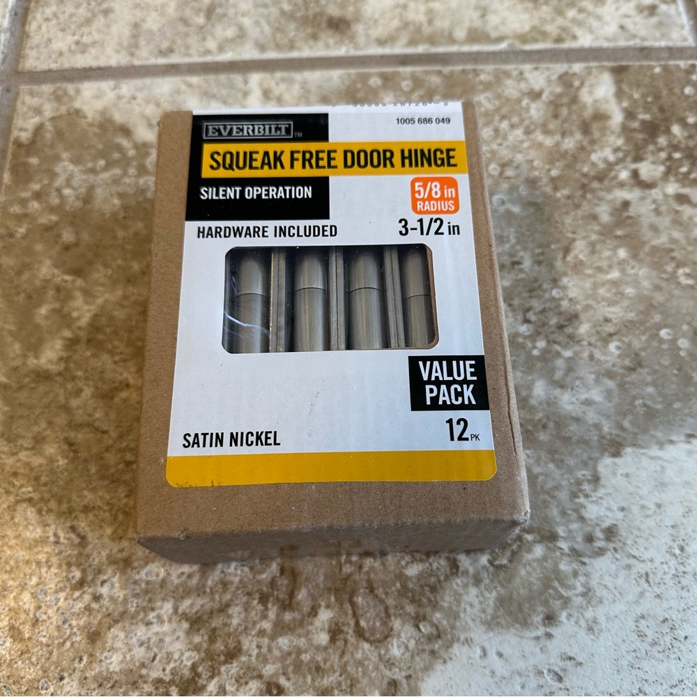 12 Pack - Everbuilt Satin Nickel Door Hinges 3.5" - New in Box